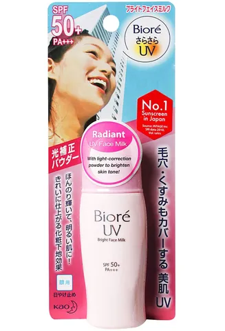 Kem chống nắng Biore màu hồng Bright Face Milk (nội địa Nhật)