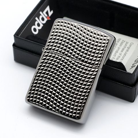 Bật lửa Zippo 28544 Armor High Polish Đen Chrome - Bật lửa khắc hình ô vuông, chống gió, quà tặng độc đáo cho fan Zippo