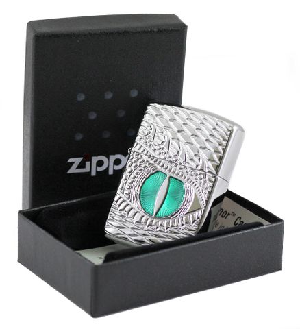 Bật Lửa Zippo 28807 Dragon Eye - Bật Lửa Armor Chạm Khắc Mắt Rồng Ngọc Lục Bảo Bằng Đá Cao Cấp Ấn Tượng