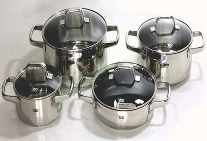 Bộ Nồi Inox 4 Chiếc Cao Cấp Elo Shape Đức - Thiết Kế Tiết Kiệm Năng Lượng, Chịu Nhiệt Tốt, Dễ Dàng Vệ Sinh cho Bữa Ăn Gia Đình