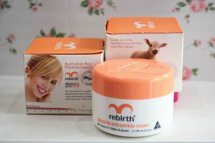 Kem nhau thai cừu Rebirth Anti-Wrinkle 100g - Dưỡng ẩm, giảm nám, tàn nhang, Vitamin E cho da mịn màng, chính hãng Úc