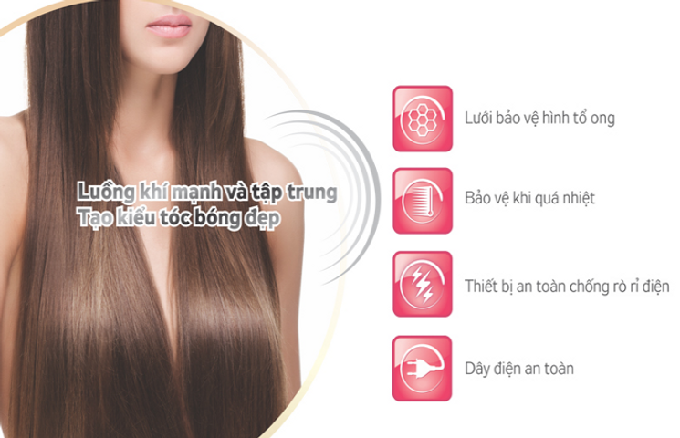 Máy sấy tóc KG 620 Kangaroo màu trắng xanh - Thiết kế mini gọn nhẹ, chức năng ion âm, tự ngắt khi quá nhiệt, sấy khô nhanh chóng