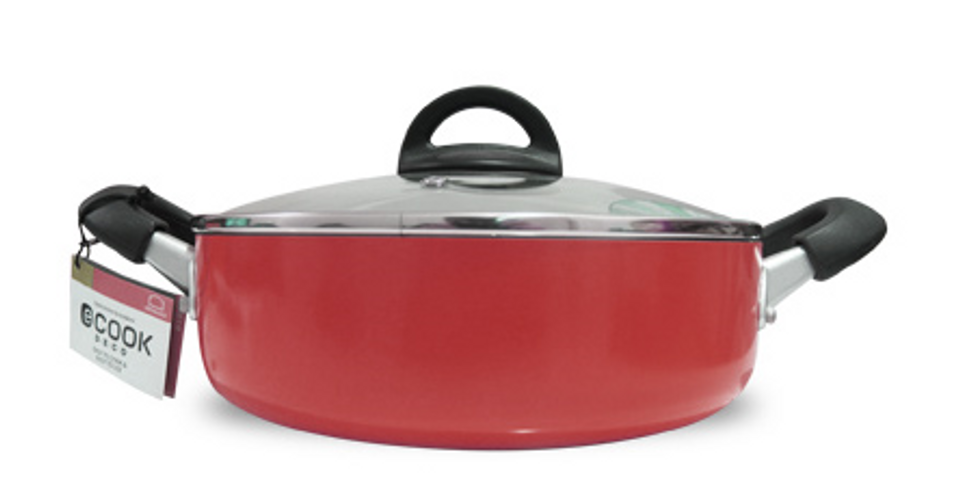 Nồi Nhôm E-Cook Deco Lock&Lock 24cm - Siêu Bền Chống Dính Dupon Teflon, Dùng Cho Bếp Gas, Điện, Từ, Hồng Ngoại (3 Màu)