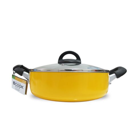 Nồi Nhôm E-Cook Deco Lock&Lock 24cm - Siêu Bền Chống Dính Dupon Teflon, Dùng Cho Bếp Gas, Điện, Từ, Hồng Ngoại (3 Màu)