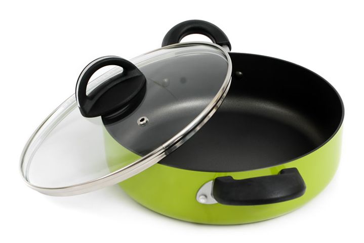 Nồi Nhôm E-Cook Deco Lock&Lock 24cm - Siêu Bền Chống Dính Dupon Teflon, Dùng Cho Bếp Gas, Điện, Từ, Hồng Ngoại (3 Màu)