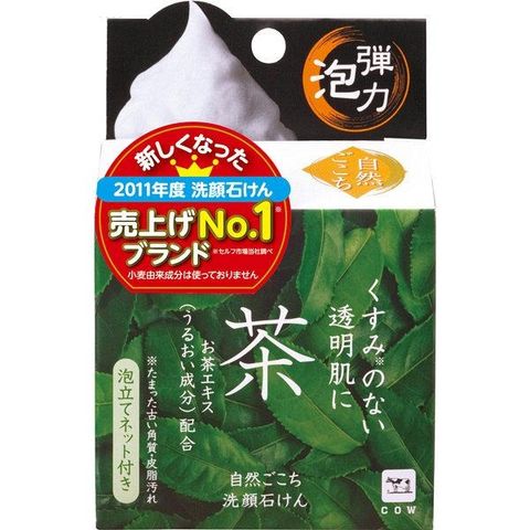 Xà phòng rửa mặt Cow Nhật Bản tinh chất trà xanh 80g