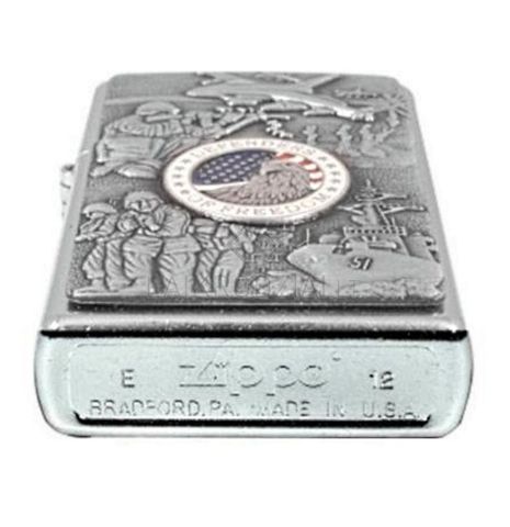 Bật Lửa Zippo 24457 Classic Joined Forces - Biểu Tượng Quân Đội Mỹ Thế Chiến II Mạ Chrome Cứng Cáp, Quà Tặng Độc Đáo