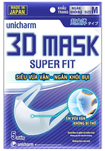 Khẩu trang 3D ngăn khói bụi Mask Superfit gói 5 chiếc
