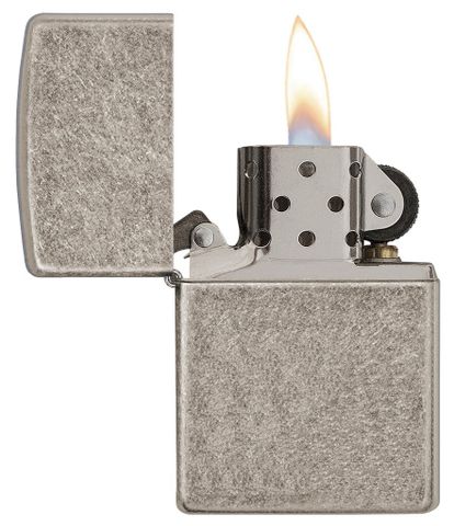 Bật Lửa Zippo Windproof 28973 Armor - Thiết Kế Cổ Điển Mạ Chrome Xám Bạc, Chống Gió, Cảm Giác Cầm Chắc Tay