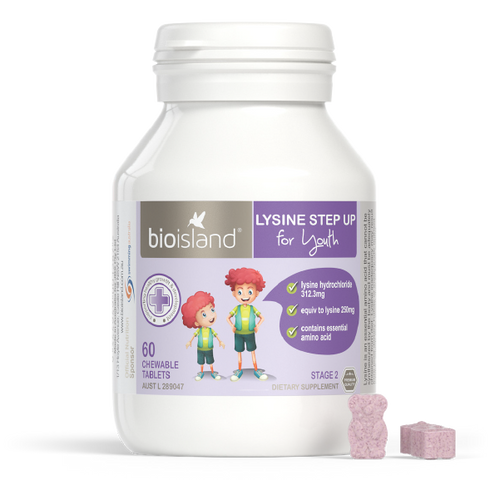 Viên Uống Tăng Chiều Cao Bio Island Lysine Step Up For Youth Úc - Hỗ trợ phát triển chiều cao cho trẻ từ 6 tuổi (60 viên)