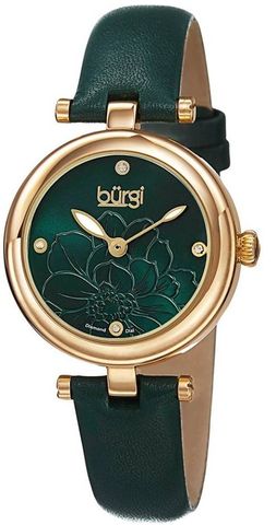 Đồng hồ Burgi BUR128GN dây da thanh lịch cho nữ