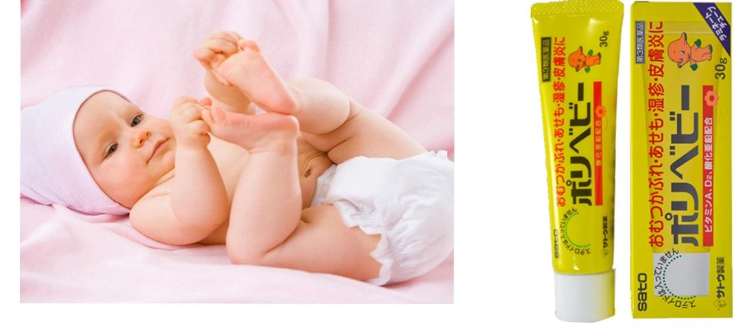 Kem Bôi Hăm Sato Polybaby Nhật Bản - Hỗ Trợ Ngừa Hăm Tã Cho Bé, Giữ Da Khô Thoáng, Không Mẩn Đỏ, Thích Hợp Cho Trẻ Sơ Sinh