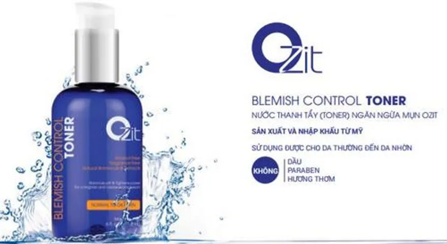 Nước Hoa Hồng Ozit Blemish Control Toner - Giúp Ngăn Ngừa Mụn, Se Khít Lỗ Chân Lông, Dưỡng Ẩm Cho Da Dầu 177.4ml