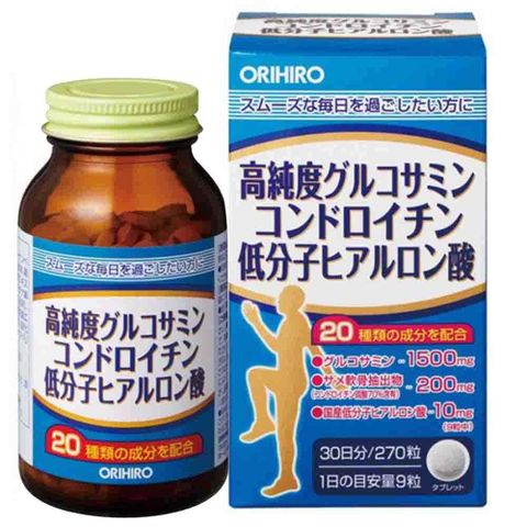 Viên uống hỗ trợ xương khớp Glucosamine Hyaluronic Acid Orihiro - Bổ sung glucosamine và hyaluronic acid 270 viên, tốt cho sức khỏe tuổi già