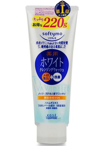 Sữa rửa mặt Kose Softymo Cleansing Foam Collagen 220g - Nhật Bản, Tạo Bọt Mịn, Làm Sạch Da và Dưỡng Trắng Tự Nhiên