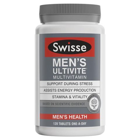 Viên uống vitamin tổng hợp cho nam Swisse Men’s Ultivite Multivitamin 120 viên - Bổ sung dinh dưỡng, hỗ trợ sức khỏe, năng lượng cho nam giới