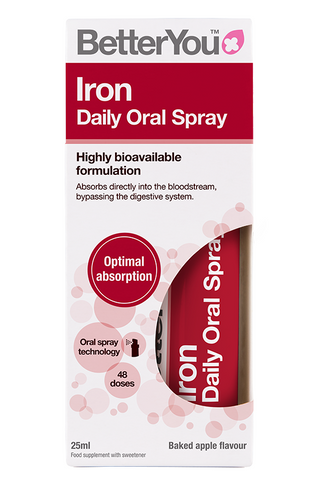 Xịt Hỗ Trợ Bổ Sung Sắt Iron Daily Oral Spray 25ml Từ Anh - Dạng Xịt Tiện Dụng, Hương Táo, Dễ Dàng Sử Dụng Cho Bà Bầu và Trẻ Nhỏ