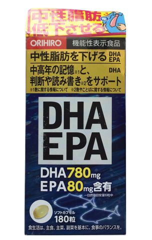 Viên uống bổ não DHA EPA Orihiro Nhật Bản 180 viên - Hỗ trợ trí nhớ, tốt cho mắt và não bộ, sản phẩm nội địa Nhật Bản chất lượng cao