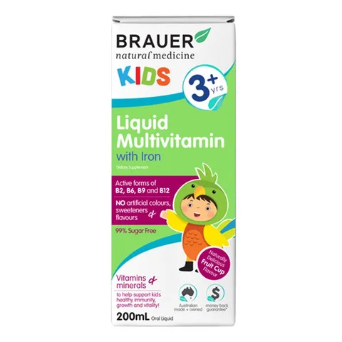 Siro bổ sung vitamin tổng hợp và sắt Brauer Úc cho trẻ