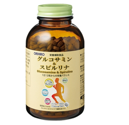 (Hàng nhập khẩu) Tảo Glucosamine & Spirulina Orihiro Nhật Bản 900 viên