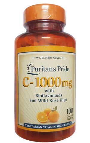 Viên uống Vitamin C Puritan's Pride 1000mg Mỹ - Hỗ trợ tăng cường sức đề kháng và làm đẹp da - Hộp 100 viên tự nhiên