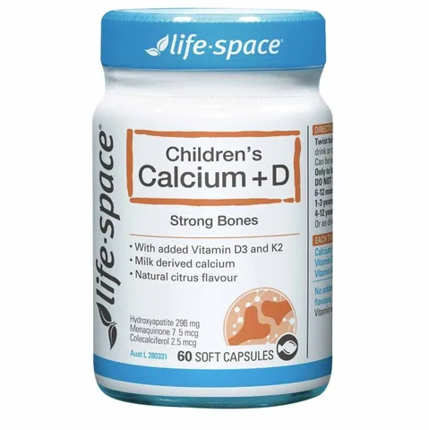Viên uống bổ sung Canxi Life Space Children’s Calcium+D của Úc