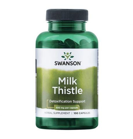 Viên uống Swanson Full Spectrum Milk Thistle 500mg - Hỗ trợ chức năng gan, chiết xuất tự nhiên từ cây kế sữa, 100 viên/hộp