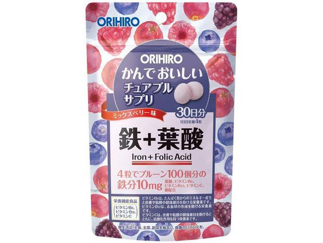 Viên ngậm bổ sung sắt và axit folic Orihiro Nhật Bản - Hỗ trợ sức khỏe cho bà bầu và trẻ em, phòng ngừa thiếu máu hiệu quả