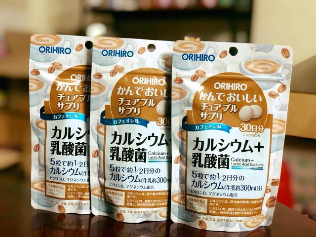 Viên Nhai Bổ Sung Canxi và Lợi Khuẩn Orihiro Nhật Bản - Hỗ Trợ Xương Khớp và Tiêu Hóa, Dành Cho Trẻ Em và Người Lớn, Vị Socola