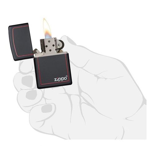 Zippo Classic Black and Red 218ZB - Bật Lửa Đen Viền Đỏ Thiết Kế Thời Trang, Ngọn Lửa Xanh Sáng, Phong Cách Nổi Bật
