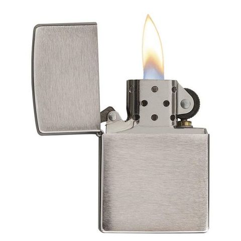 Bật Lửa Zippo Classic Brushed Chrome 200 - Thiết Kế Sang Trọng Mạ Chrome Xước Ngang, Lửa Xanh Bền Bỉ, Quà Tặng Độc Đáo