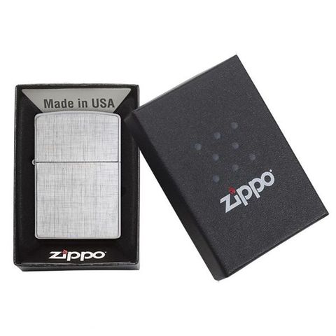 Bật Lửa Zippo Linen Weave 28181 Mạ Chrome Vân Xước - Thiết Kế Đặc Biệt, Sang Trọng và Chất Lượng Cao