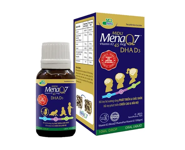 Siro Midu MenaQ7 hỗ trợ bổ sung Vitamin K2, D3 cho trẻ