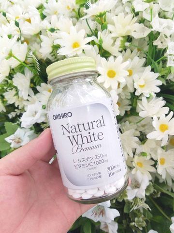 Viên uống trắng da Natural White Premium Orihiro Nhật Bản - Hỗ trợ làm trắng da, mờ vết nám, tàn nhang hiệu quả với vitamin C, L-Cystine