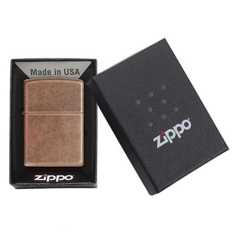 Bật Lửa Zippo Antique Copper 301FB - Đồng Đỏ Giả Cổ Sang Trọng, Chất Lượng Cao, Dùng Xăng Tiêu Chuẩn, Phong Cách Cổ Điển