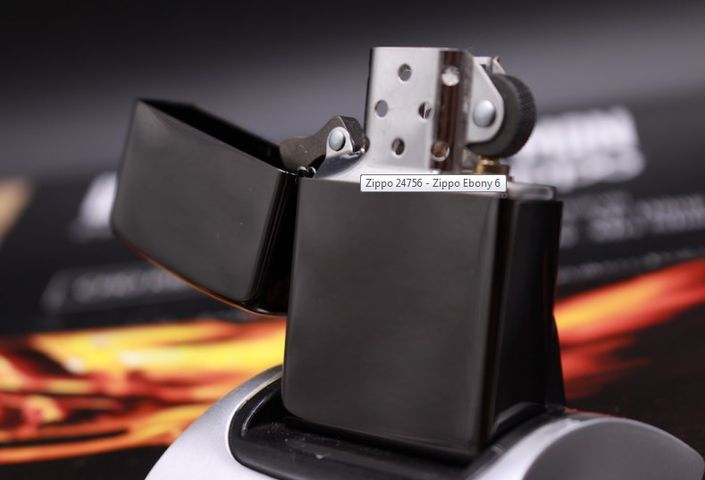Zippo Ebony 24756 Đen Gỗ Mun - Bật Lửa Cao Cấp Classic với Thiết Kế Đơn Giản, Sang Trọng và Bóng Láng, Hàng Chính Hãng USA