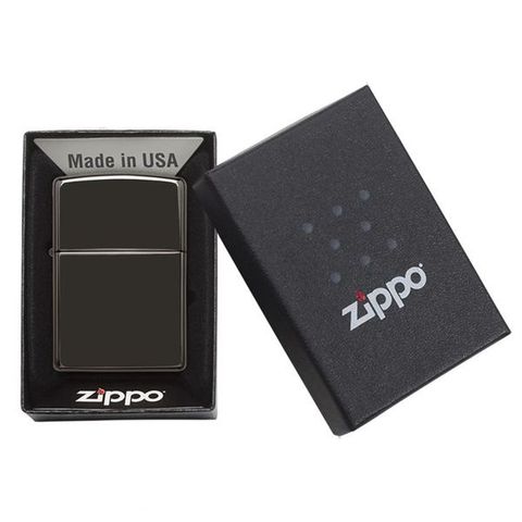 Zippo Ebony 24756 Đen Gỗ Mun - Bật Lửa Cao Cấp Classic với Thiết Kế Đơn Giản, Sang Trọng và Bóng Láng, Hàng Chính Hãng USA