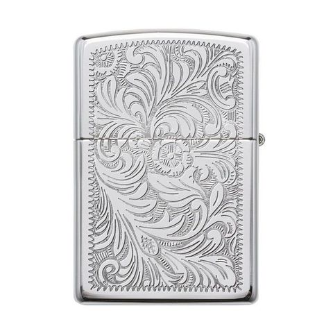 Bật Lửa Zippo Venetian 352 Chrome - Hoa Văn Khắc Chìm Sang Trọng, Thiết Kế Đẳng Cấp USA, Phong Cách Classic