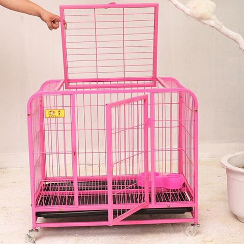 Lồng YD60 cho chó - Lồng sắt sơn tĩnh điện có bánh xe di chuyển, khay vệ sinh tiện lợi, phù hợp cho thú cưng dưới 20kg