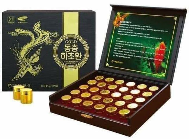 Viên Đông Trùng Hạ Thảo Hàn Quốc Cao Cấp 30 Viên Hộp Gỗ Đen - Thực Phẩm Chức Năng Tăng Cường Sức Khỏe