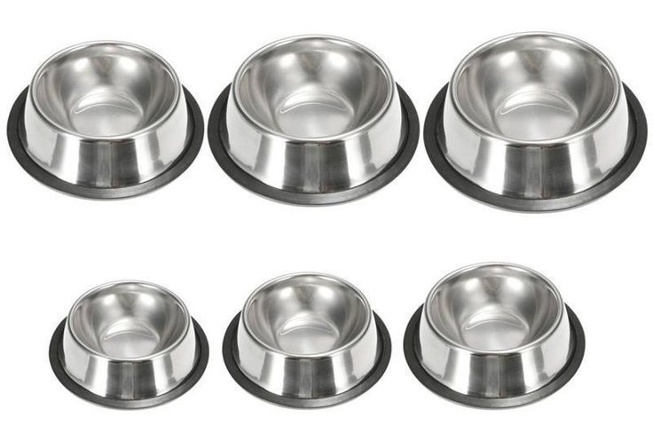 Bát ăn inox không rỉ sét cho chó mèo - Dụng cụ ăn uống cao cấp, chống trơn trượt, dễ vệ sinh, nhiều kích thước lựa chọn