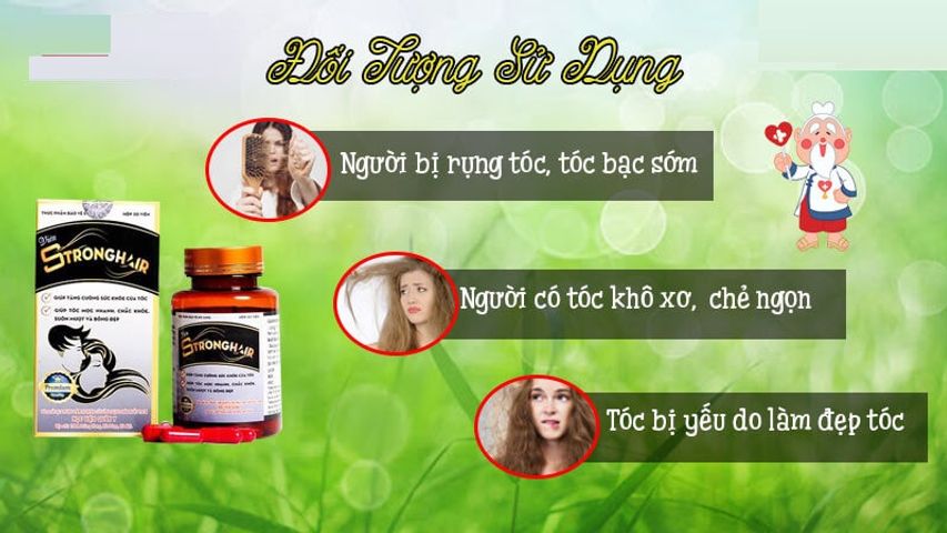Viên uống Strong Hair hỗ trợ chống rụng tóc, cải thiện tóc yếu - Sản phẩm thiên nhiên từ Học viện Quân Y, 30 viên