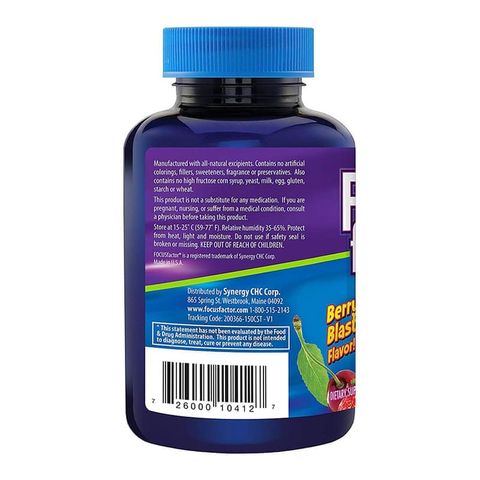 Kẹo Bổ Não Focus Factor Kids 150 Viên - Tăng Cường Trí Nhớ, Tập Trung Cho Trẻ Em, Hương Vị Thiên Nhiên An Toàn