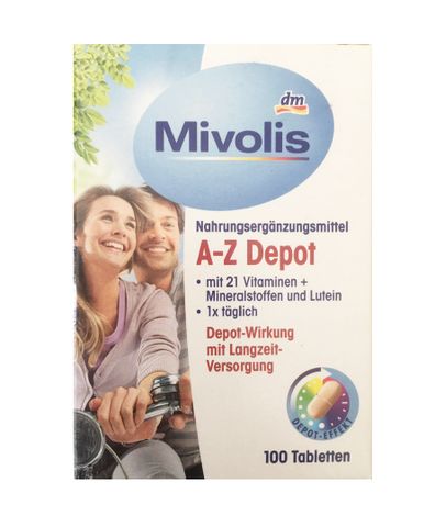 Vitamin Tổng Hợp Mivolis A-Z Depot - 100 Viên Dành Cho Người Dưới 50 Tuổi, Bổ Sung Hơn 20 Vitamin Và Khoáng Chất Hỗ Trợ Sức Khỏe