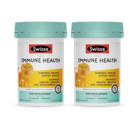 Viên ngậm hỗ trợ miễn dịch cho bé Swisse Kids Immune Health - Bổ sung Vitamin C và Kẽm cho trẻ từ 2 tuổi trở lên - Hương táo tự nhiên, 60 viên