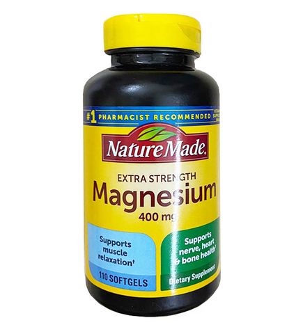 Viên uống Magie Nature Made 400mg - Hỗ trợ sức khỏe xương, cơ bắp và thần kinh, sản phẩm bổ sung thiên nhiên 150 viên