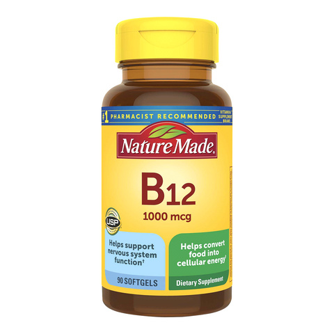 Viên uống bổ sung Vitamin B12 Nature Made 1000 Mcg - Hỗ trợ sức khỏe, tăng cường năng lượng, 90 viên cho người ăn chay và phụ nữ mang thai