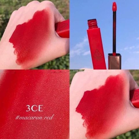 Son 3CE Cloud Lip Tint Macaron Red Đỏ Tươi - Chất Son Mượt Mà, Bám Màu Lâu, Phù Hợp Mọi Tông Da, Làn Da Rạng Rỡ
