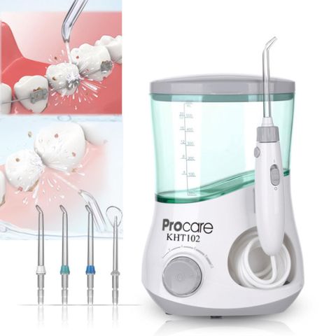 Máy tăm nước Procare KHT102 - Thiết bị làm sạch mảng bám và thức ăn thừa hiệu quả cho mọi lứa tuổi, hỗ trợ mát xa nướu