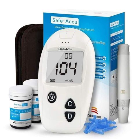 Máy Đo Đường Huyết Safe Accu Sinocare - Bộ 50 Que Thử và 50 Kim, Kết Quả Nhanh Chóng, Dễ Sử Dụng, Công Nghệ Đức